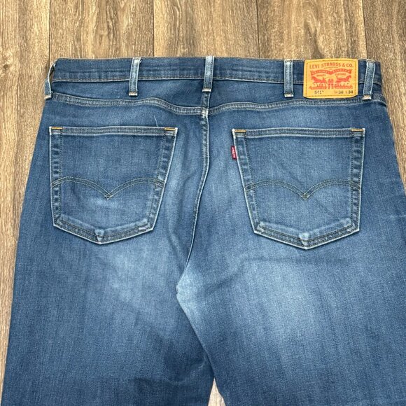 Levi's 541 Jeans Men's 36x34 Dark Wash Athletic Fit Stretch Denim Faded - Picture 7 of 11